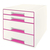 Leitz WOW Cube pudełko do przechowywania dokumentów Polistyren Różowy, Biały