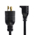 StarTech.com 1ft (30cm) Heavy Duty Power Cord, Twist-Lock NEMA L5-15P to NEMA 5-15R Black Adapter Cord, 15A 125V, 14AWG, Heavy Gauge Plug Converter Cable, TAA Compliant, UL Listed