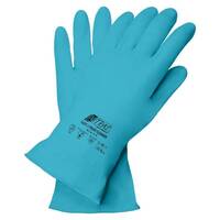 Latex-Chemikalienschutz-Handschuh NITRAS 3221 // BLUE CLEANER Gr. 9 / L blau, Latex, velourisiert, Länge: 30cm, EN 374
