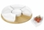 Servierset SUSAN, 7- tlg. drehbar mit 6 Schalen aus weißem Porzellan und einem