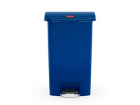 Abfalleimer Slim Jim® Step-On-Tretabfallbehälter, 90 l, Kunststoff, Pedal vorne, blau