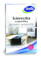 Ściereczka z mikrofibry STELLA, do mebli i sprzętu RTV, 1 szt., czerwony