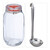 Relaxdays Vorratsglas 2 Liter, Schöpfkelle, Deckel mit Dichtung und Strohhalmöffnung, Einmachglas für Bowle, transparent