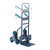 Relaxdays Treppensackkarre, klappbare Treppenkarre, bis 200 kg, Sackkarre Treppensteiger, höhenverstellbar, grau/blau