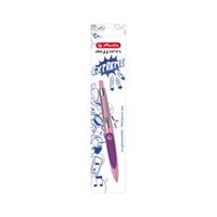 Kugelschreiber Gel my.pen rosa/lila, Druckmechanik, M, blau