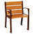 Silaos Wood and Steel Chair - Corten Effect - Light Oak - With Armrests