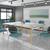 Fuze boardroom table add on unit 1600mm x 1600mm with central cutout 272mm x 132mm - white frame, white top