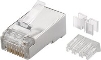 RJ45 Stecker, CAT 6A STP geschirmt - für Rundkabel, mit zwei Einfädelhilfen