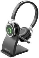 B2Bworkplace BUSINESS START Számítógép B osztályos áru (sérült/hiányos csomagolás) On Ear headset Bluetooth® Stereo Fekete Headset, Töltő- dokkoló állomással,