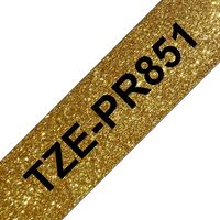 Tze-Pr851 Label-Making Tape , Black On Gold ,