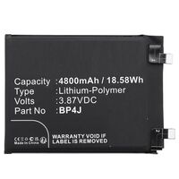 Battery 18.58Wh 3.87V 4800mAh for Redmi Mobile Mobiltelefon-alkatrészek