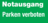 Hinweisschild - Notausgang Parken verboten, Grün/Weiß, 10 x 25 cm, Folie