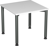 Schreibtisch, 800x800x680-820 mm, Weiß/Anthrazit