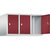 Altillo CLASSIC, 3 compartimentos, anchura de compartimento 300 mm, gris luminoso / rojo rubí.