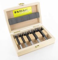 FAMAG 6-teiliger Bormax Hartmetall-Forstnerbohrersatz D=15,20,25,30,35,40mm im Holzkasten