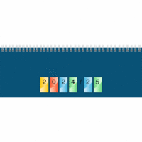 Querkalender 771 Dataline 29,7x10,5cm 1 Woche/Seite Karton-Einband 4-farbig 2025