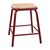 Bolero Cantina Low Stools in Wine Red with Wooden Seat Pad - Pack of 4