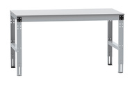 ESD-Arbeitstisch MULTIPLAN Standard Grundtisch mit Kautschukplatte, BxTxH = 1250 x 600 x 760-870 mm | LMK3023.9006