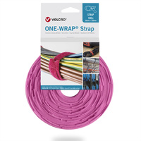 VELCRO® One Wrap® band 25 mm x 300 mm, 100 stuks, roze