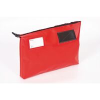 Tamper evident mailing pouch with bottom gusset, red, 470 x 335 x 75mm