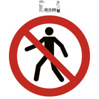 Panneau adhésif interdit de marcher/circuler 20cm