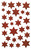 Weihnachtssticker, Glitzerfolie, Sterne, rot, 28 Aufkleber