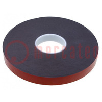 Tape: fixing; W: 25mm; L: 33m; Thk: 1.2mm; double-sided; acrylic