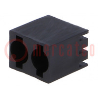 LED housing; 3mm; polyamide; angular; 3 PIN; black; UL94V-2