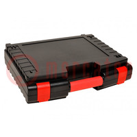 Container: transportation case; ABS; black,red; 390x314x102mm