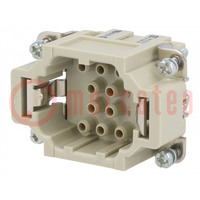 Connector: HDC; contact insert; male; Han® EE; PIN: 10; 10+PE; 16A