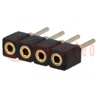 Connector: pin strips; socket; female; PIN: 4; straight; 2mm; THT