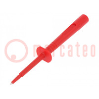 Probe tip; 16A; red; Socket size: 4mm; Plating: nickel plated; 5mΩ