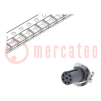 Connector: M12; contact; PIN: 8; vrouwelijk; op PCB; SMT; 30V; 2A