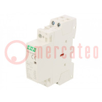 Contactor: 2-pole installation; 25A; 24VDC; NC x2; IP20; -25÷50°C