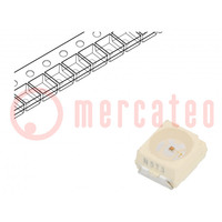 Power LED; orange; 60°; 20mA; λd: 600÷611nm; 2.8x3.5x1.75mm; PLCC2