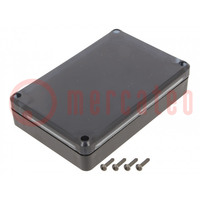 Enclosure: multipurpose; X: 80mm; Y: 120mm; Z: 27mm; ABS; black