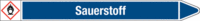 Rohrmarkierer mit Gefahrenpiktogramm - Sauerstoff, Blau, 3.7 x 35.5 cm, Seton