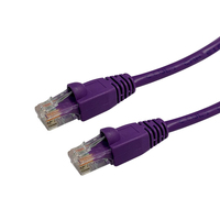 Videk Booted 24 AWG Cat5e UTP RJ45 Patch Cable Purple 1m