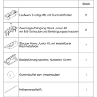 Produktbild zu HAWA-Junior 40/Z Set ferramenta legno senza binario di scorrimento