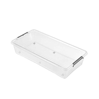 CAJA DE ALMACENAMIENTO CLIPBOX LARS, 61 L, 76 X 57 X 18, CON RUEDAS, TAPA CON CLIP PARA CERRAR, TRANSPARENTE