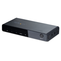 StarTech.com 2-Port 8K HDMI Switch, HDMI 2.1 Switcher 4K 120Hz HDR10+, 8K 60Hz UHD, HDMI Videoschakelaar 2 In 1 Out, Automatisch of Handmatig Schakelen, Inc. Power Adapter en Af...