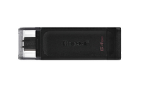 Kingston Technology DataTraveler 70 USB flash meghajtó 64 GB USB C-típus 3.2 Gen 1 (3.1 Gen 1) Fekete