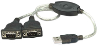 Manhattan 174947 seriële kabel Zwart 0,45 m USB A DB9