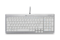 BakkerElkhuizen UltraBoard 960 tastiera USB AZERTY Francese Grigio chiaro, Bianco