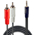 Lindy 35681 kabel audio 2 m 3.5mm 2 x RCA Czarny, Czerwony, Biały