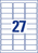 Avery L7874-20 etiket Afgeronde rechthoek Permanent Wit 540 stuk(s)