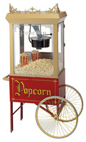 2-Rad-Unterwagen für Popcornmaschine Nostalgie Cinema rot lackiert mit goldener