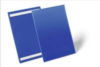 Durable Adhesive Ticket Holder Label Pouch Document Pockets - 50 Pack - A4 Blue