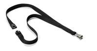 Durable Textile Lanyard 15mm - Black - Pack of 10