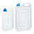 Relaxdays Wasserkanister Camping 4er Set BPA frei, 15 L Trinkwasserkanister eckig mit Hahn, Haltegriff, Lebensmittelecht